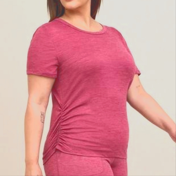 TORRID:BNWT, Soft Performance Jersey Short Sleeve Active Tee, Size:1, Dusty Rose - Picture 1 of 15